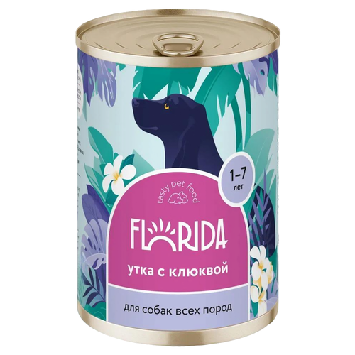 Корм влажный Florida утка и клюква для взрослых собак (400 г)