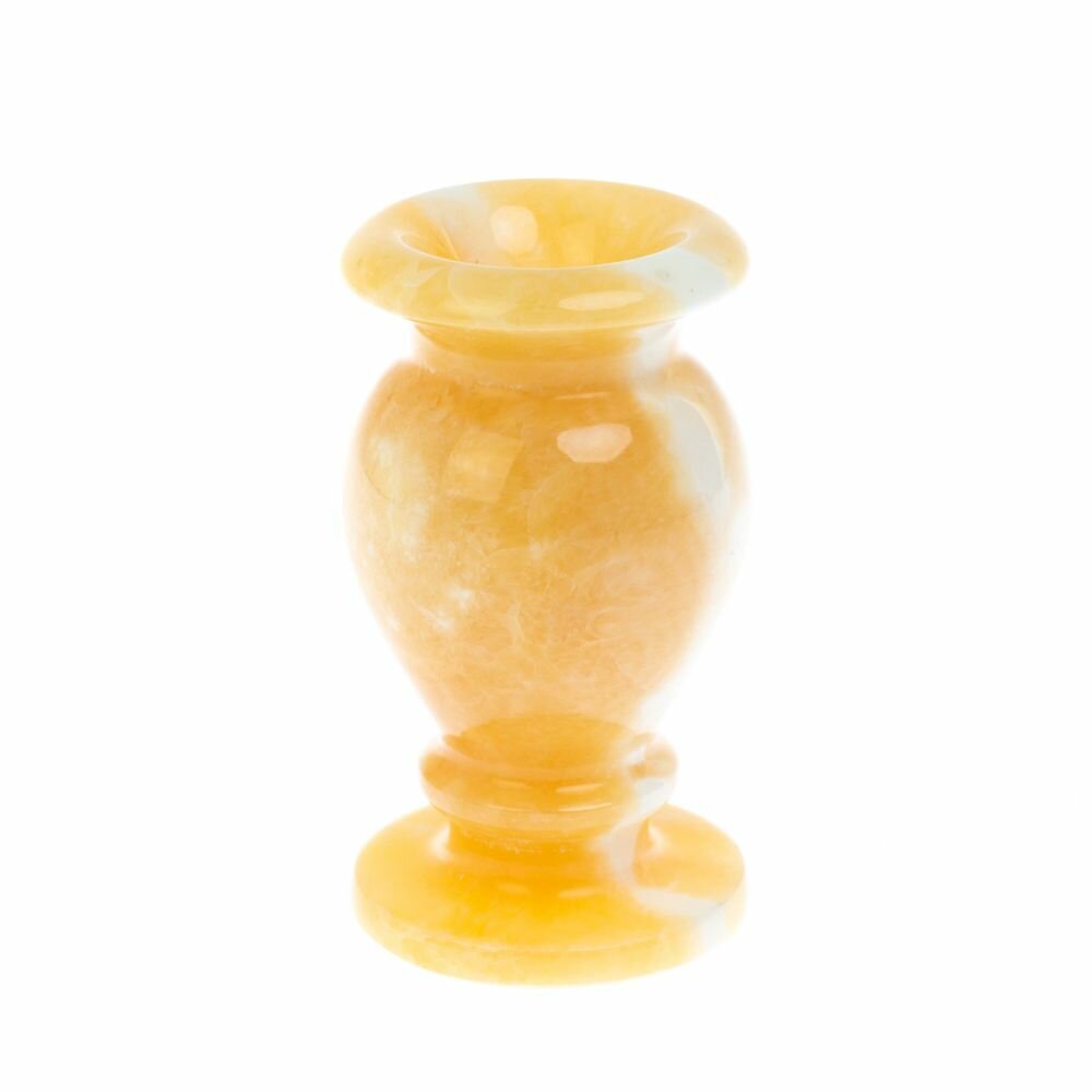 Ваза настольная для цветов камень оникс медовый 5,2х7,5 см (2х4) 128644