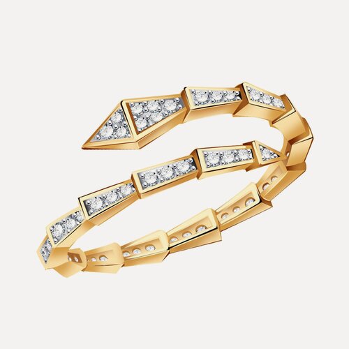 Изображение товара Кольцо, красное золото, 585 проба, фианит