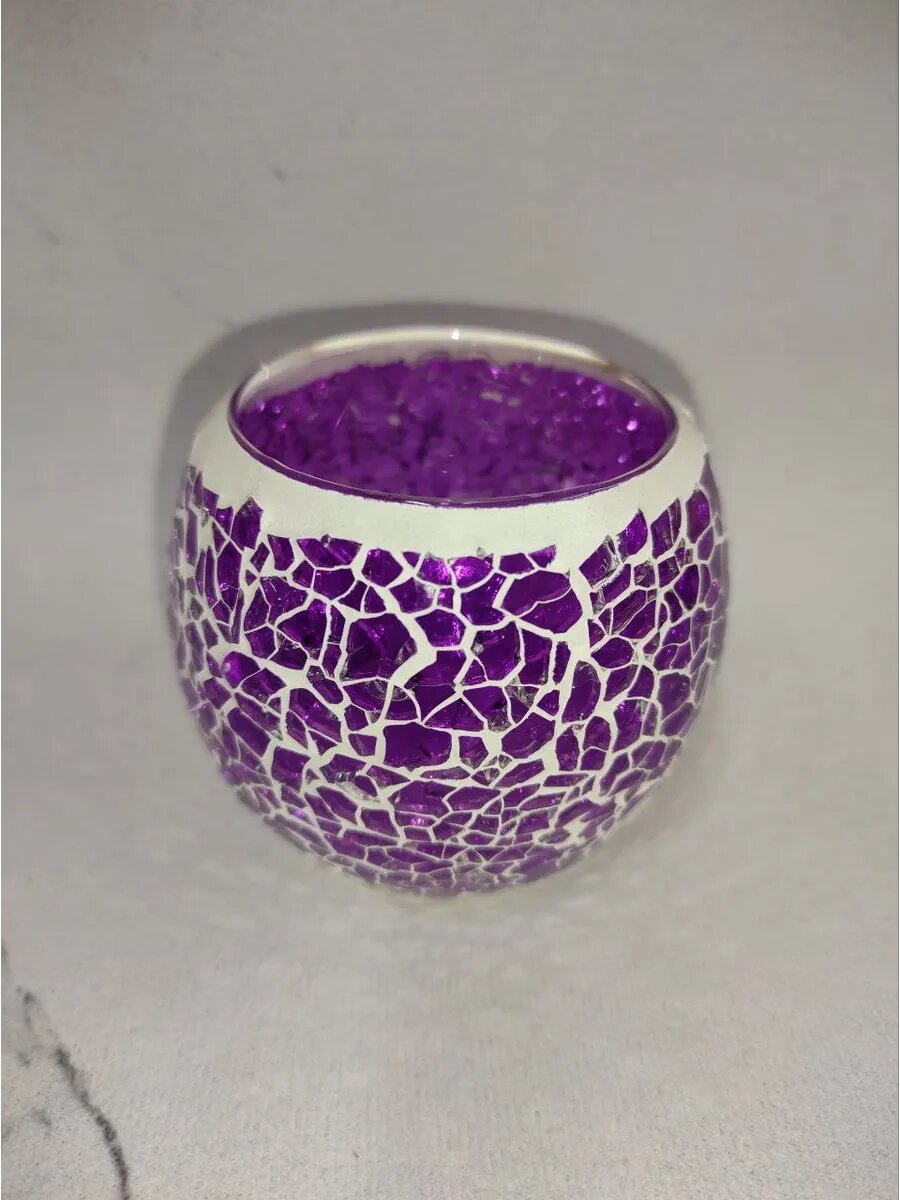 Подсвечник из стеклянной мозайки