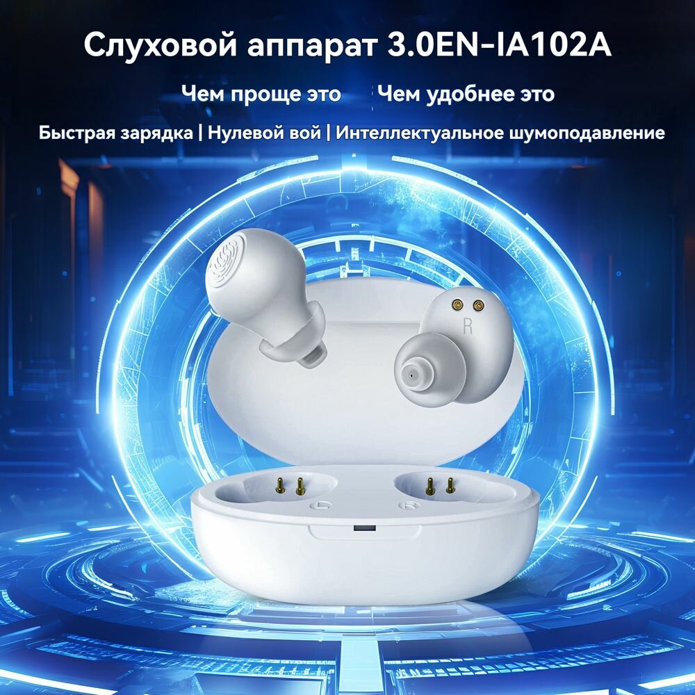 Изображение Цифровой Слуховой аппарат с поддержкой Bluetooth 300 Гц-4500 Гц OSPL90: 118 дБ+3 дБ
