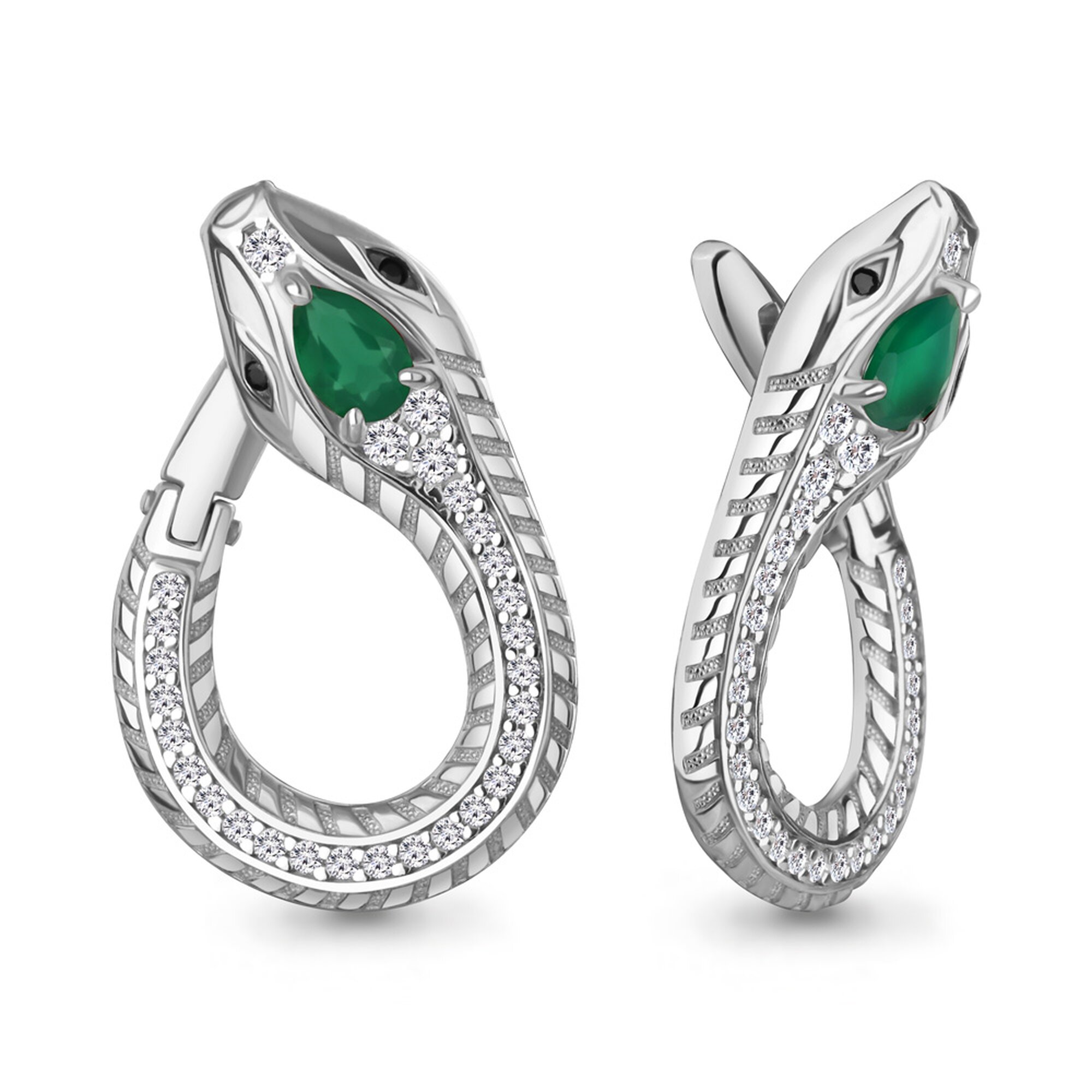 Серьги Diamant online, серебро, 925 проба, родирование, кристалл, фианит, агат, длина 2.9 см, , бирюзовый