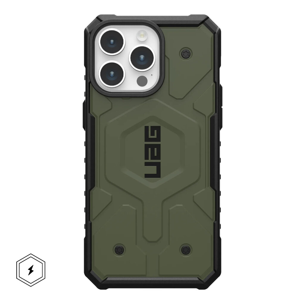 Чехол с поддержкой MAGSAFE Uag Pathfinder для iPhone 15 Pro MAX 6.7", цвет оливковый (Olive Drab)