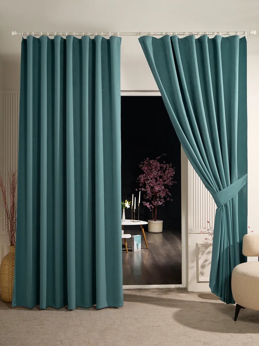 Шторы для гостиной и спальни SANPA HOME 200х260 см комплект 2шт шторная лента