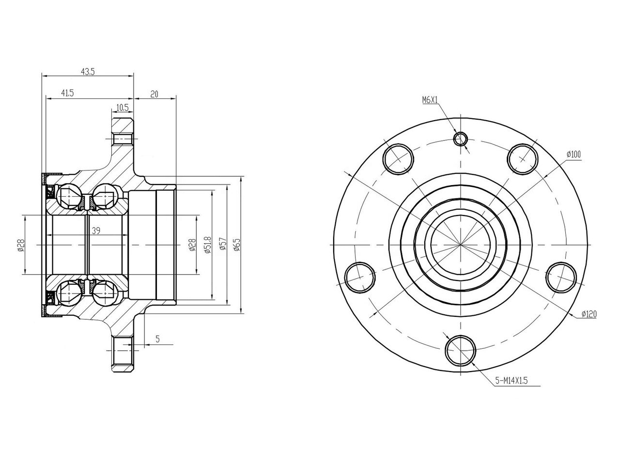 UNIO HUB-20033 (6Q0598611 / 8X0598611) ступица колеса с интегрированным подшипником