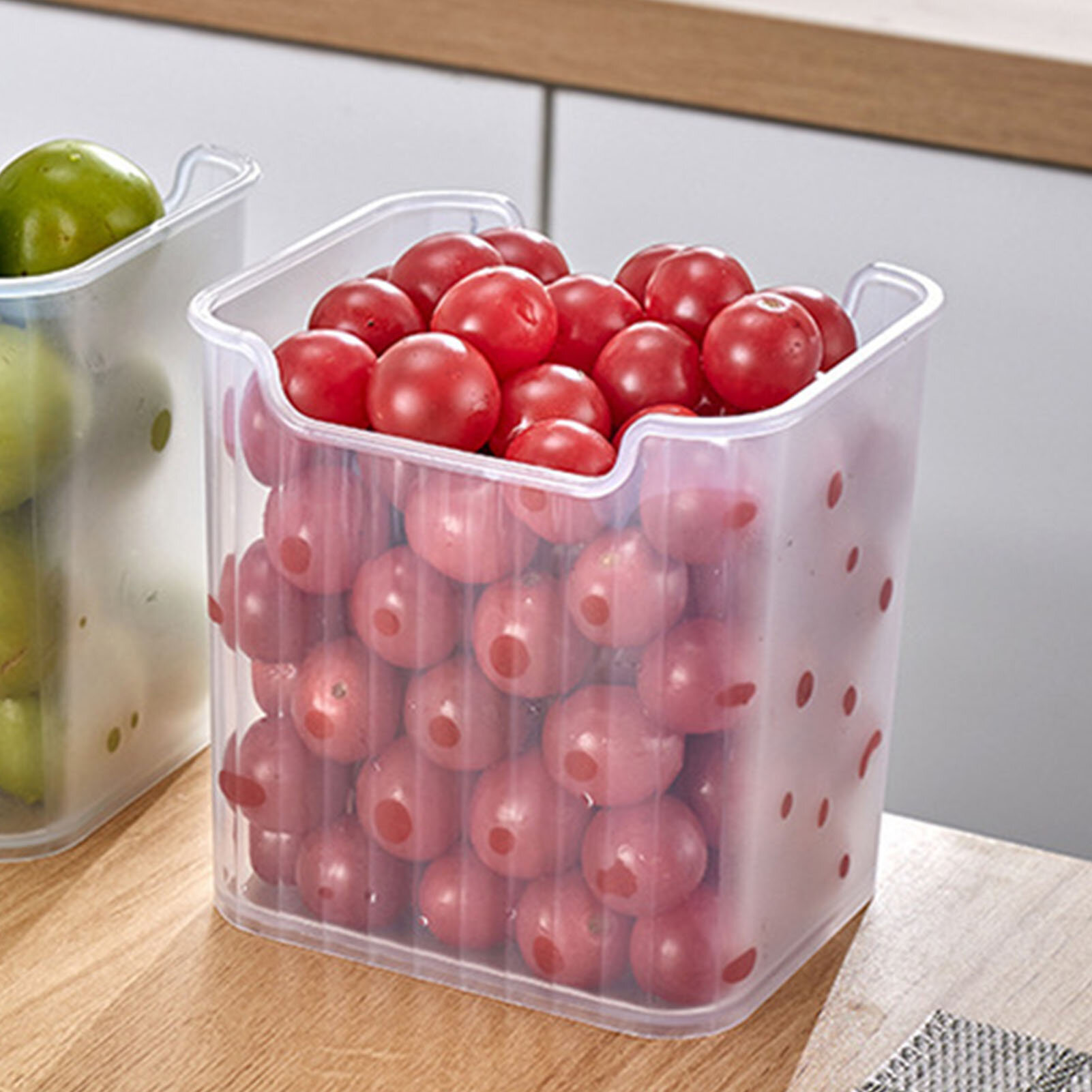 Refrigerator Door Storage Box Fridge Side Organizer Transparent Food Container for Vegetable Seasoning