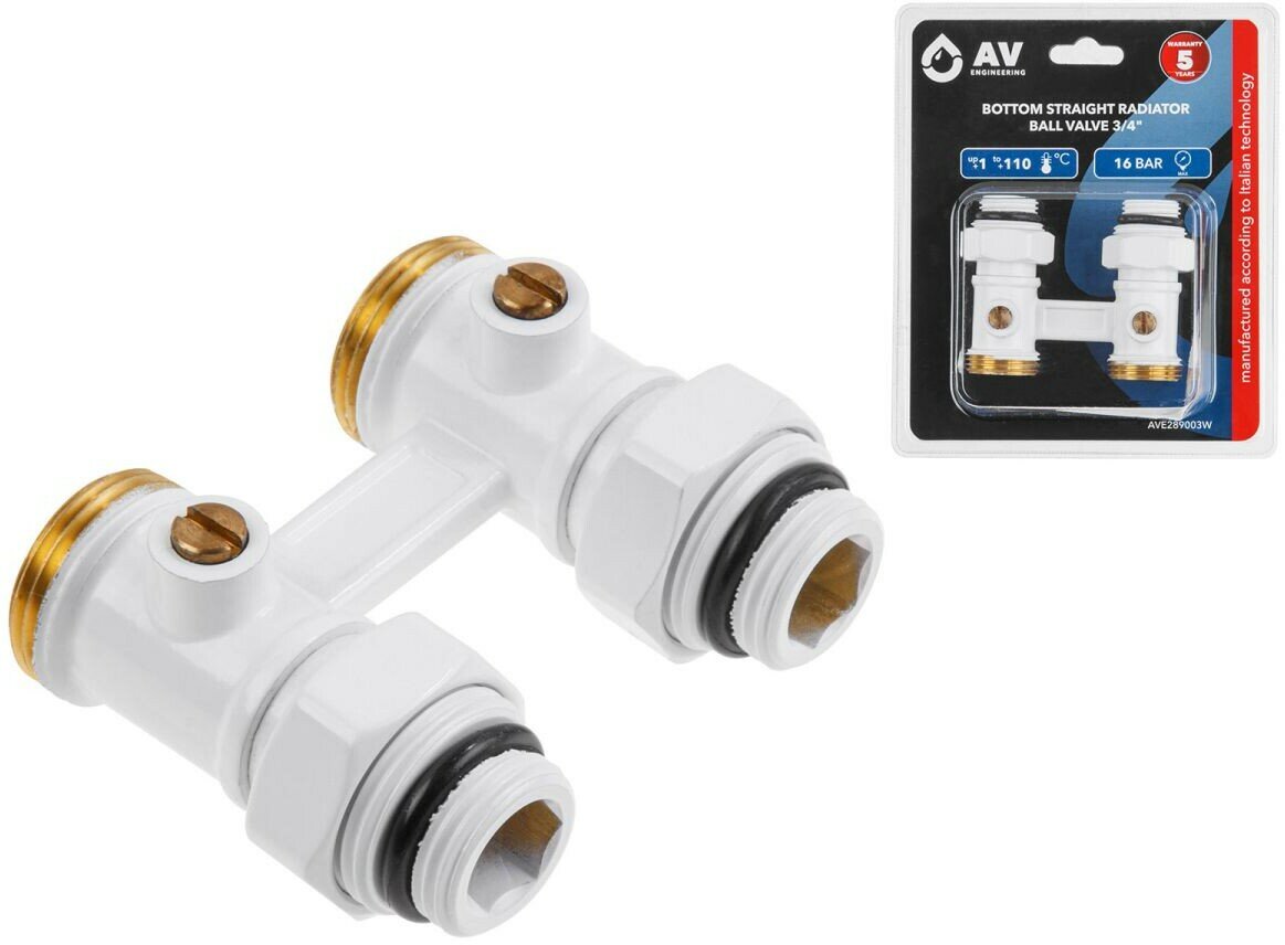 Клапан шаровый AV ENGINEERING AVE289003W, 3/4", наружная резьба — фото 1