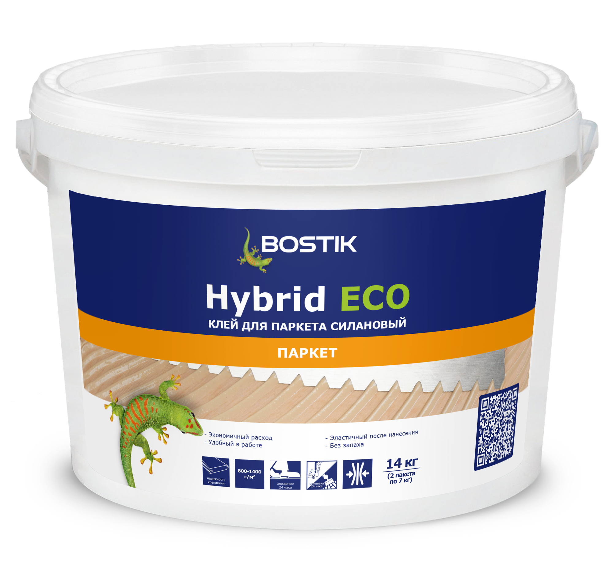 Гибридный однокомпонентный клей для паркета и инженерной доски BOSTIK Hybrid ECO 14 кг