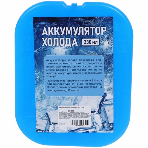 Аккумулятор холода Slim 230 мл, 19*15*1,2 см