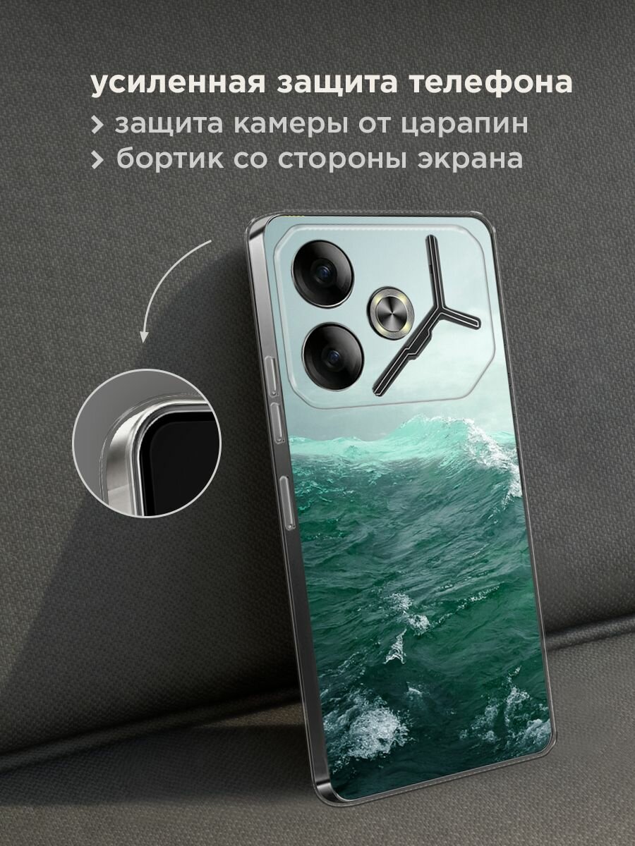 Силиконовый чехол на Tecno Pova 6 / Текно Пова 6 с принтом "Волны 12" — фото 1