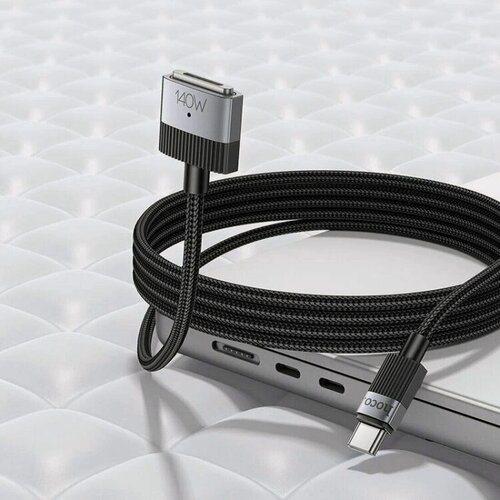 Изображение товара Кабель для MacBook USB-C to Mag3 Hoco U141, 140W, магнитный, 1.8 метра, черный
