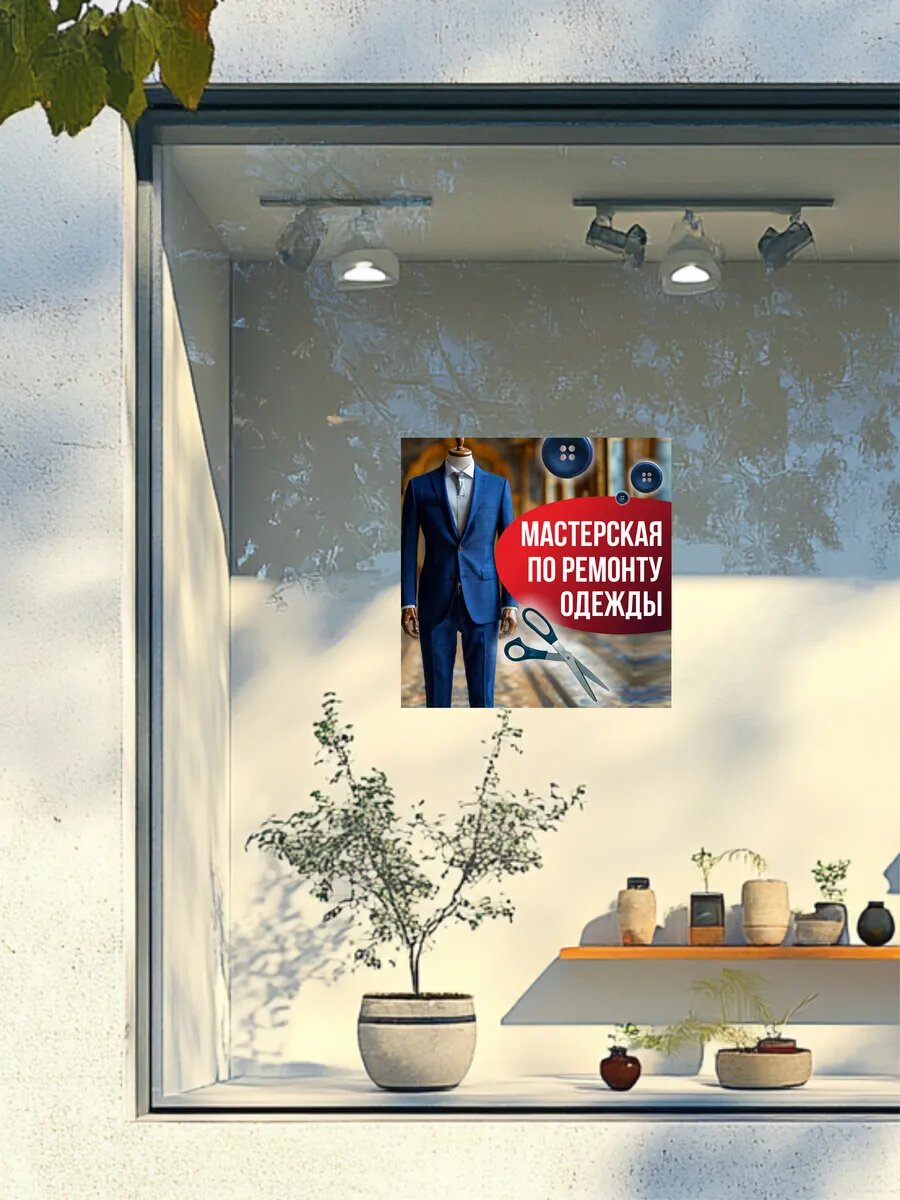 Наклейка мастерская по ремонту одежды — фото 1