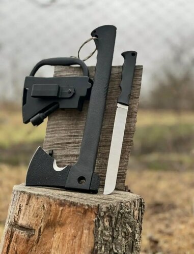 Изображение товара Топор туристический Мультитул ; топор + нож походный со свистком