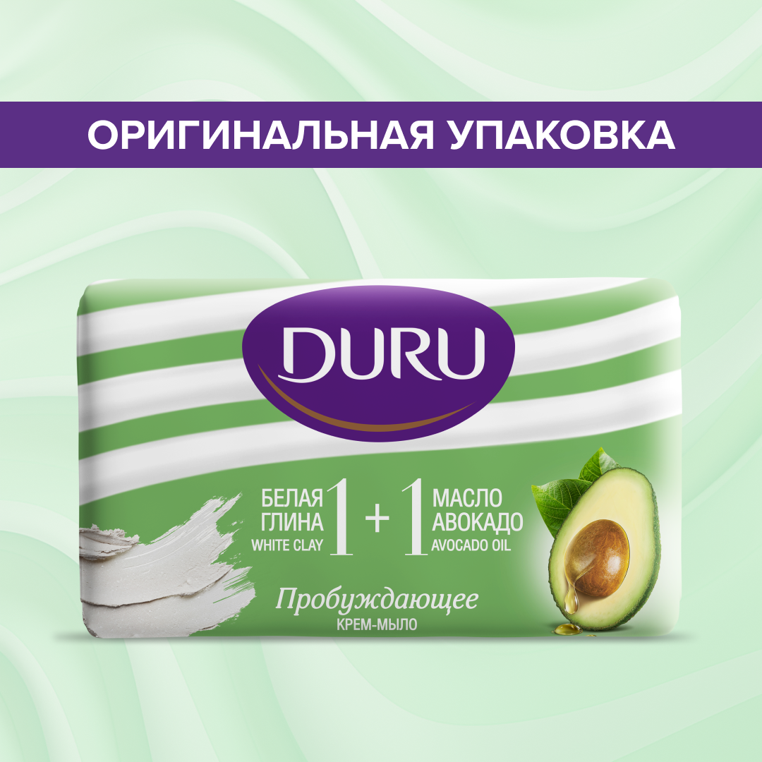 Крем-мыло кусковое Глина&Масло Duru 1+1, 80 г - фото №2