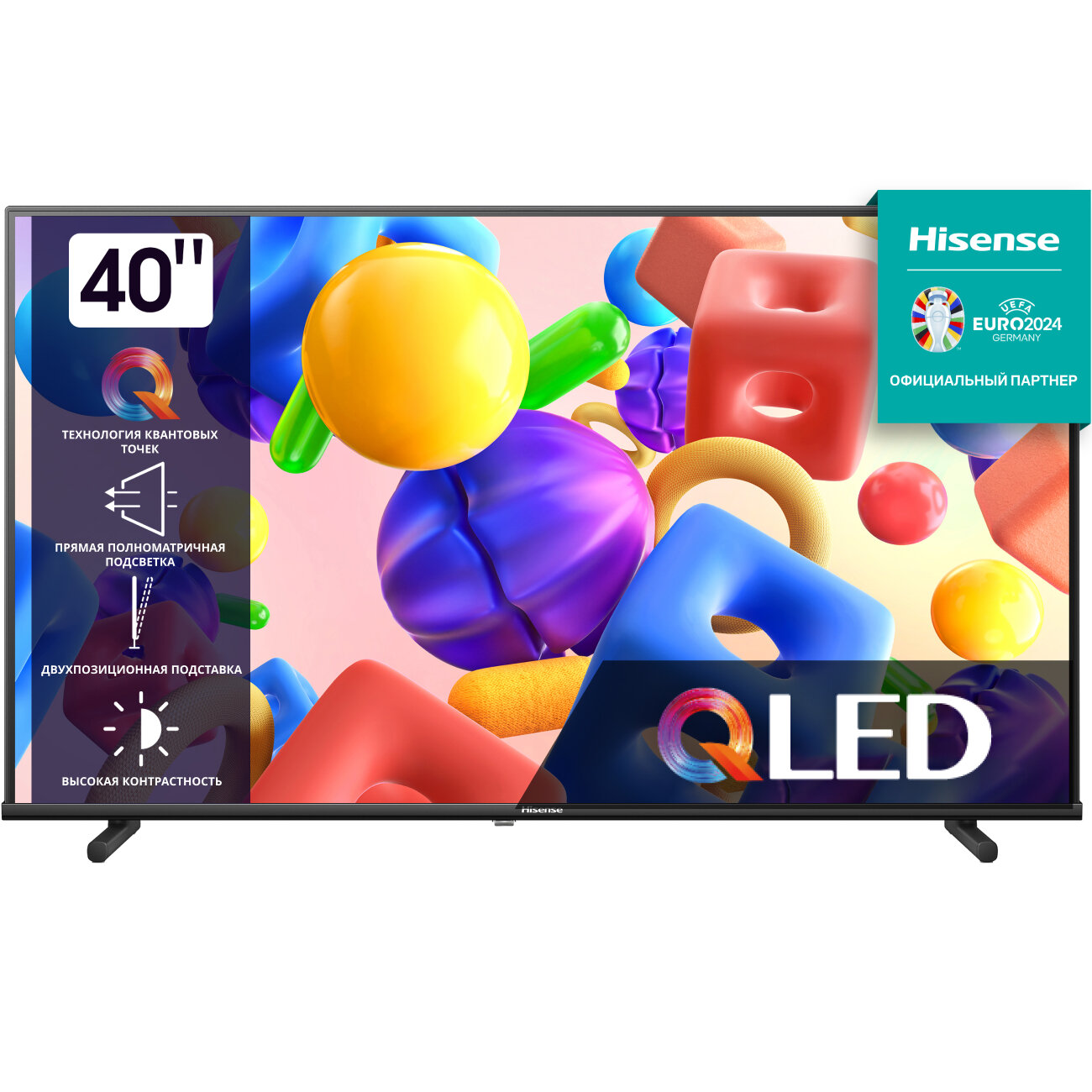 ТВА QLED Hisense 40A5KQ Smart Frameless FULL HD/DVB-T/60Hz/DVB черный