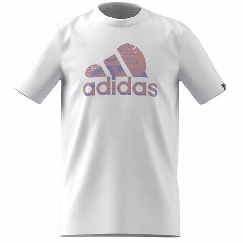 Футболка спортивная adidas, размер 7-8 лет, белый