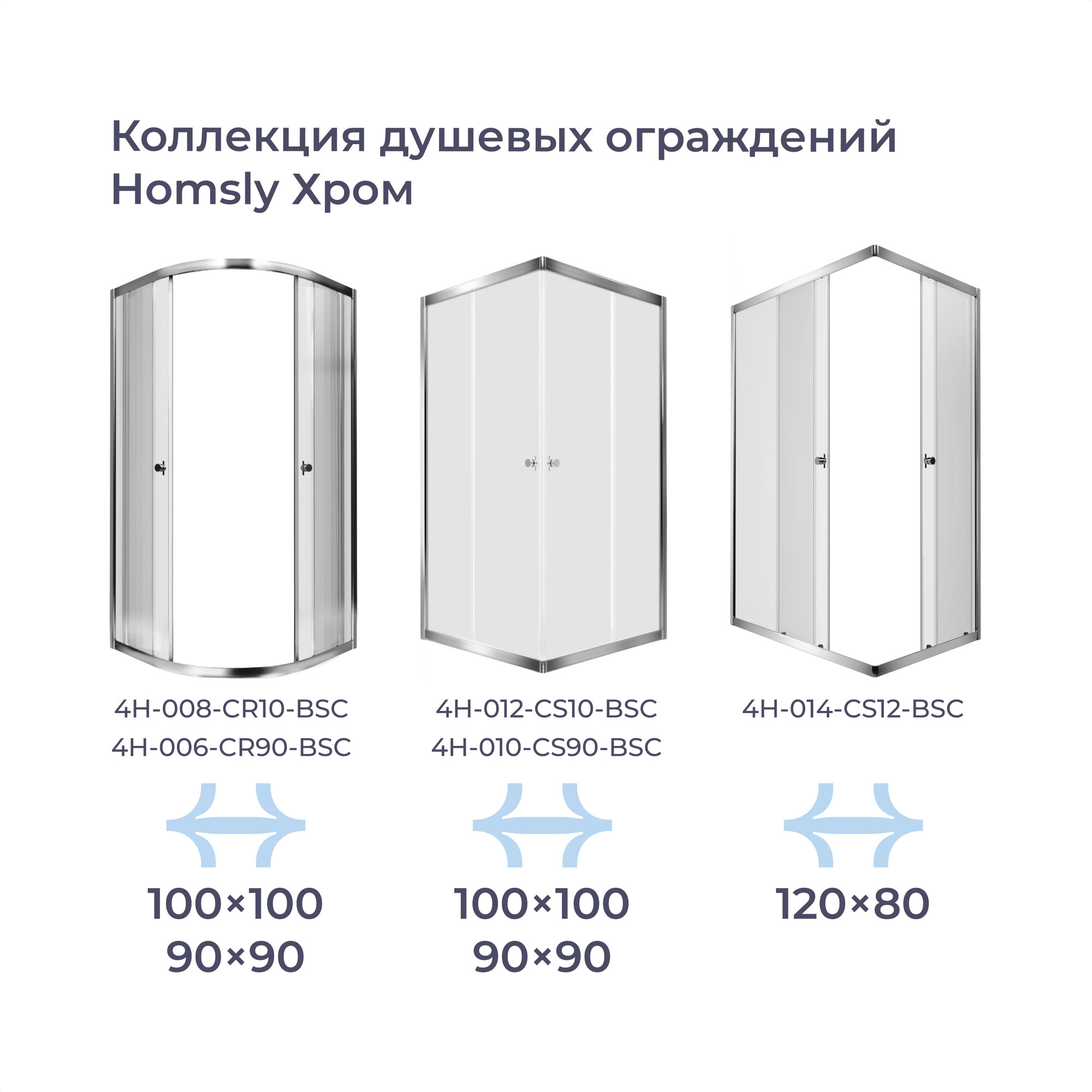 Душевое ограждение Homsly, черное, прямоугольное 120*80 см, коллекция Basic, 4H-015-BS12-BSC