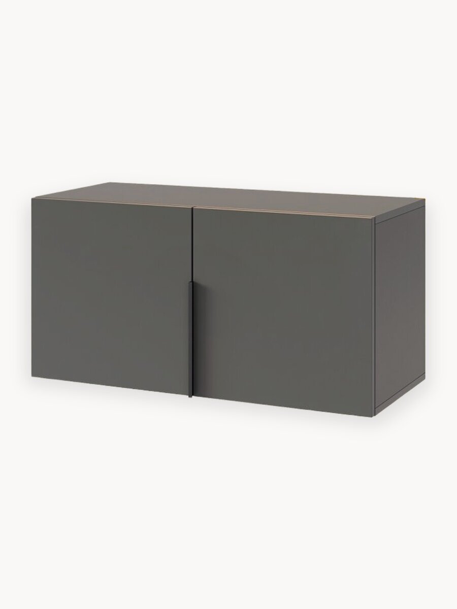 Антресоль двухдверная "Баско" L800, цвет Графит, 80*35*40 см, Mebelson