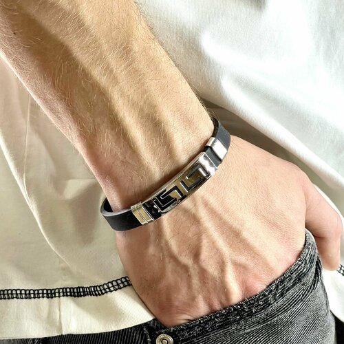 фото Браслет, металл, 1 шт., размер 20 см, черный нет бренда