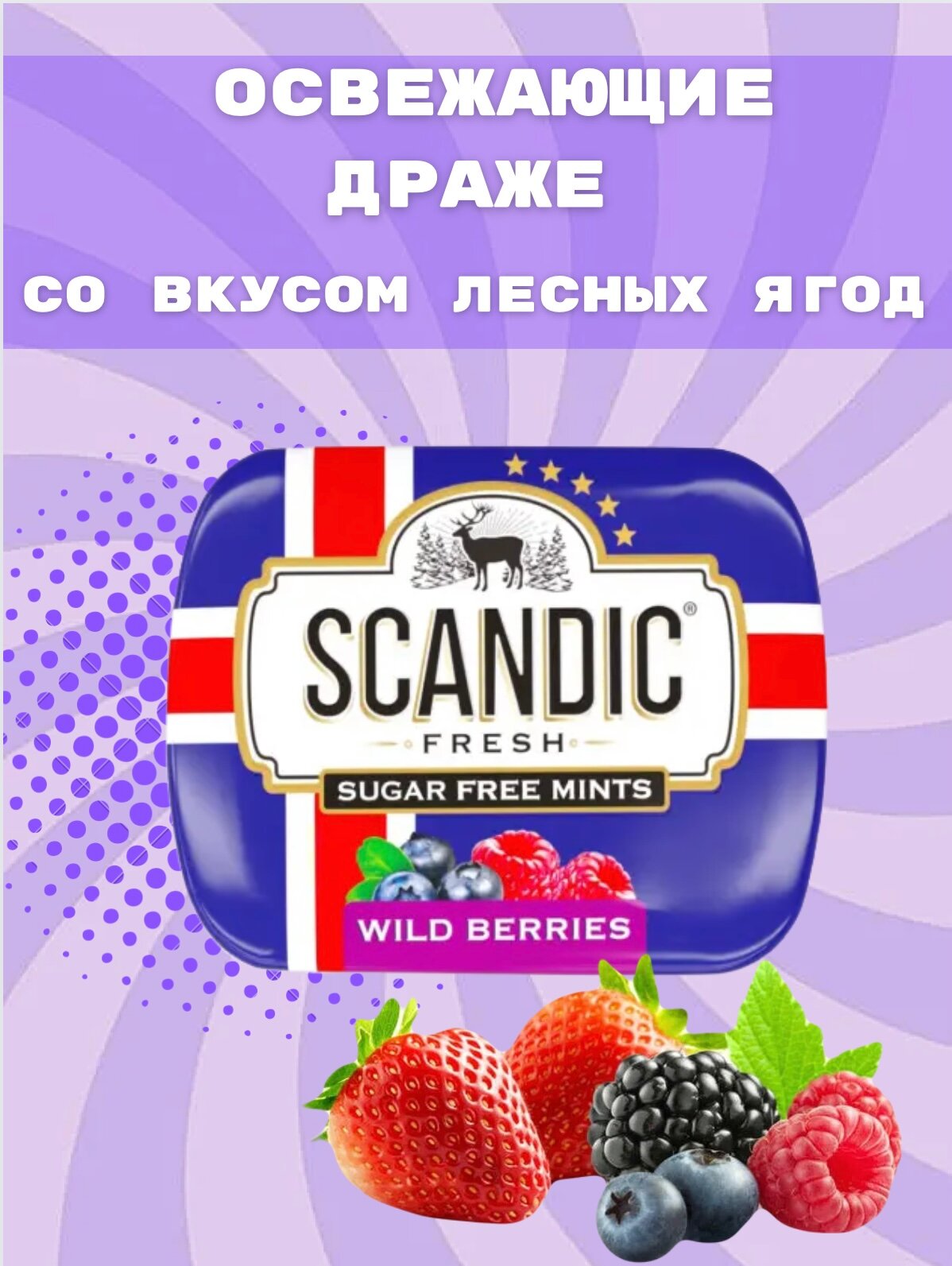 Леденцы SCANDIC со вкусом лесных ягод, 14 г