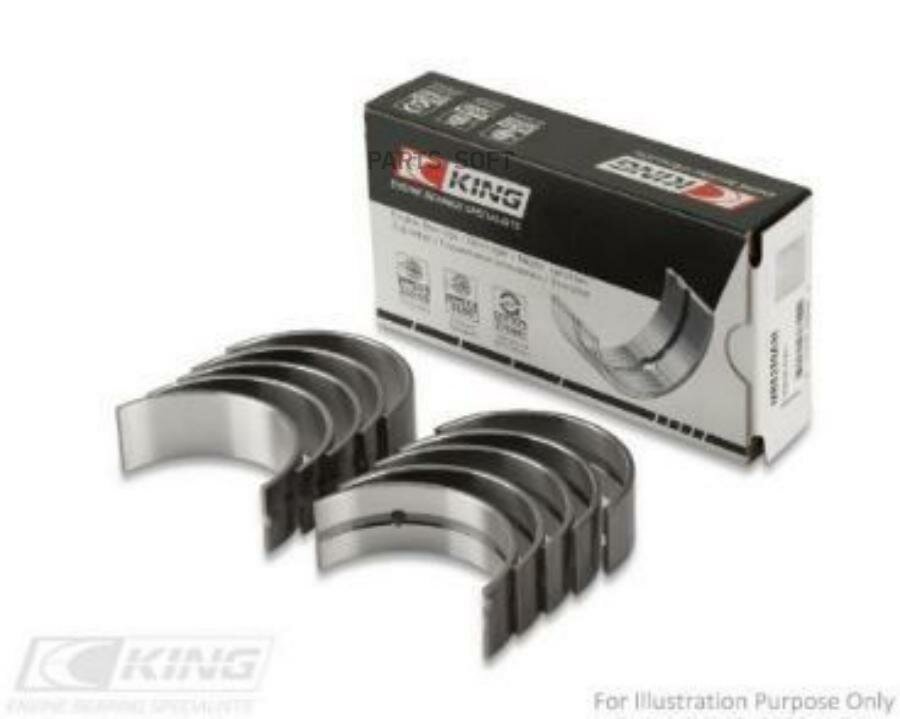 KING-BEARINGS MB5352AM0.25 вкладыши коренные! 51,9х19,4х2,0 +025 (5)\ Renault Laguna/Clio/Megane 1.4/1.6 99>