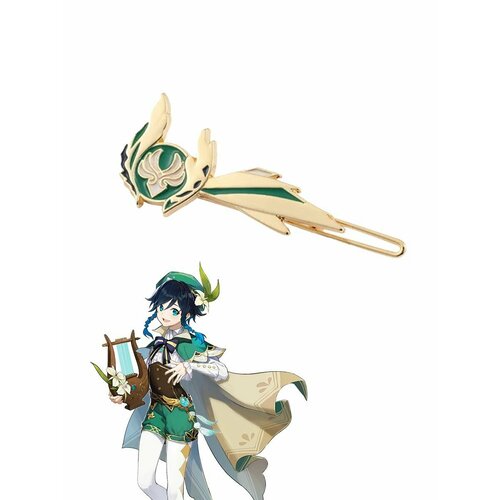 Заколка для волос невидимка Анемо из аниме игры Геншин Импакт 550₽