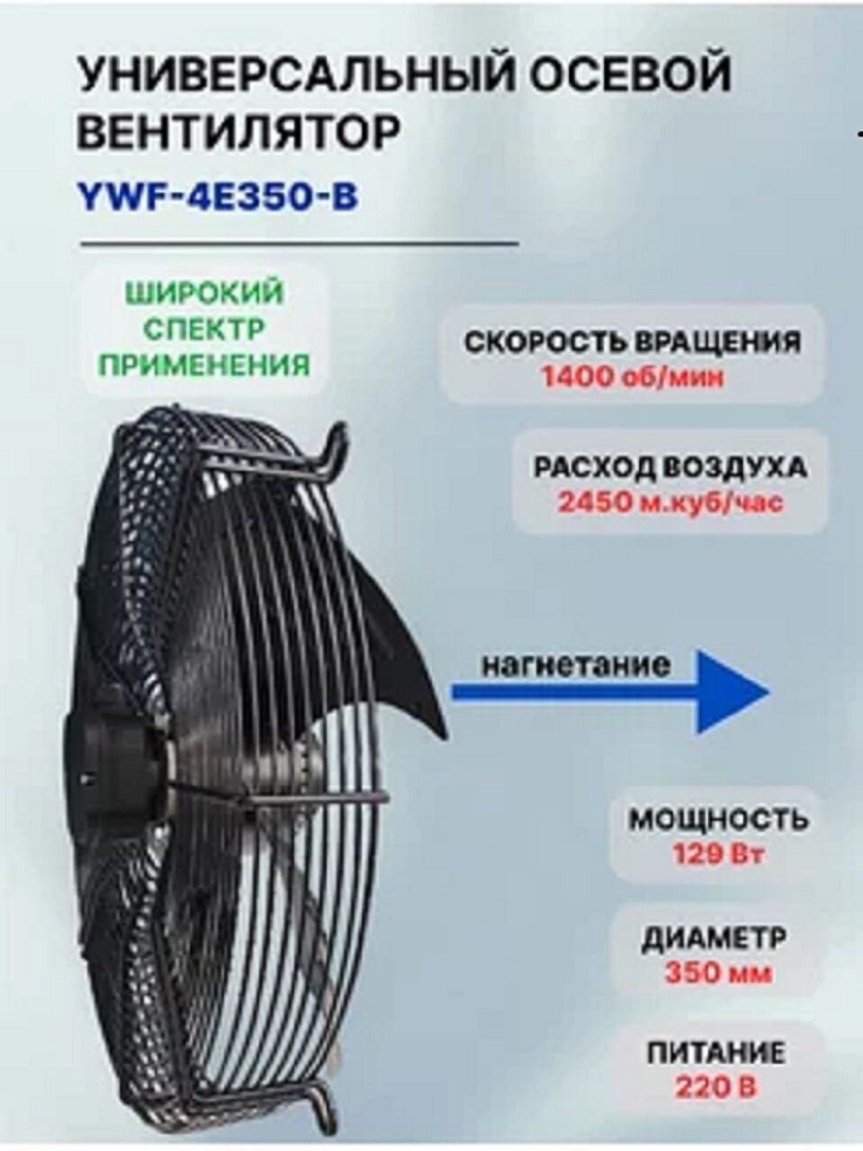Вентилятор в сборе YWF4E-350B нагнетание