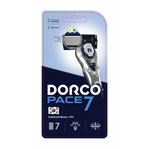 Станок для бритья c двумя сменными кассетами Dorco Pace 7