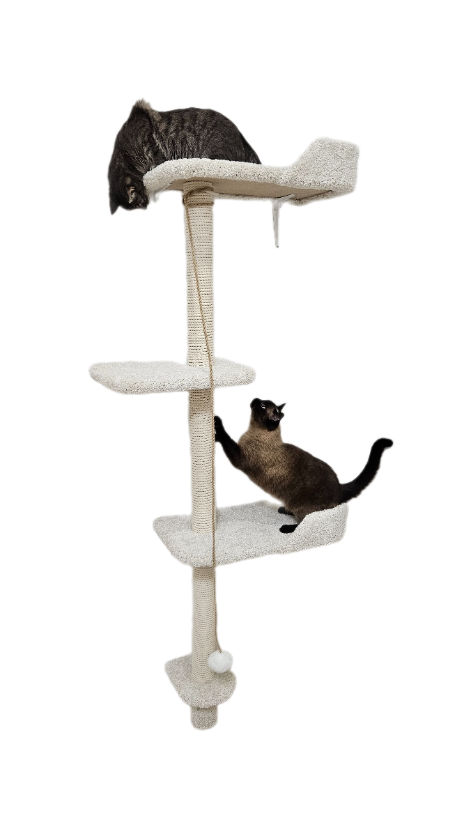 Когтеточка для кошек, игровой комплекс Моя Котя «От винта!», цвет белый