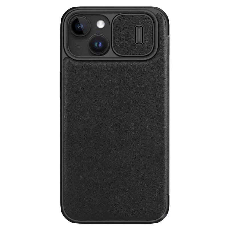 Кожаный чехол-книжка Nillkin Qin Pro Leather Case (plain leather) для Apple iPhone 15 зеленый