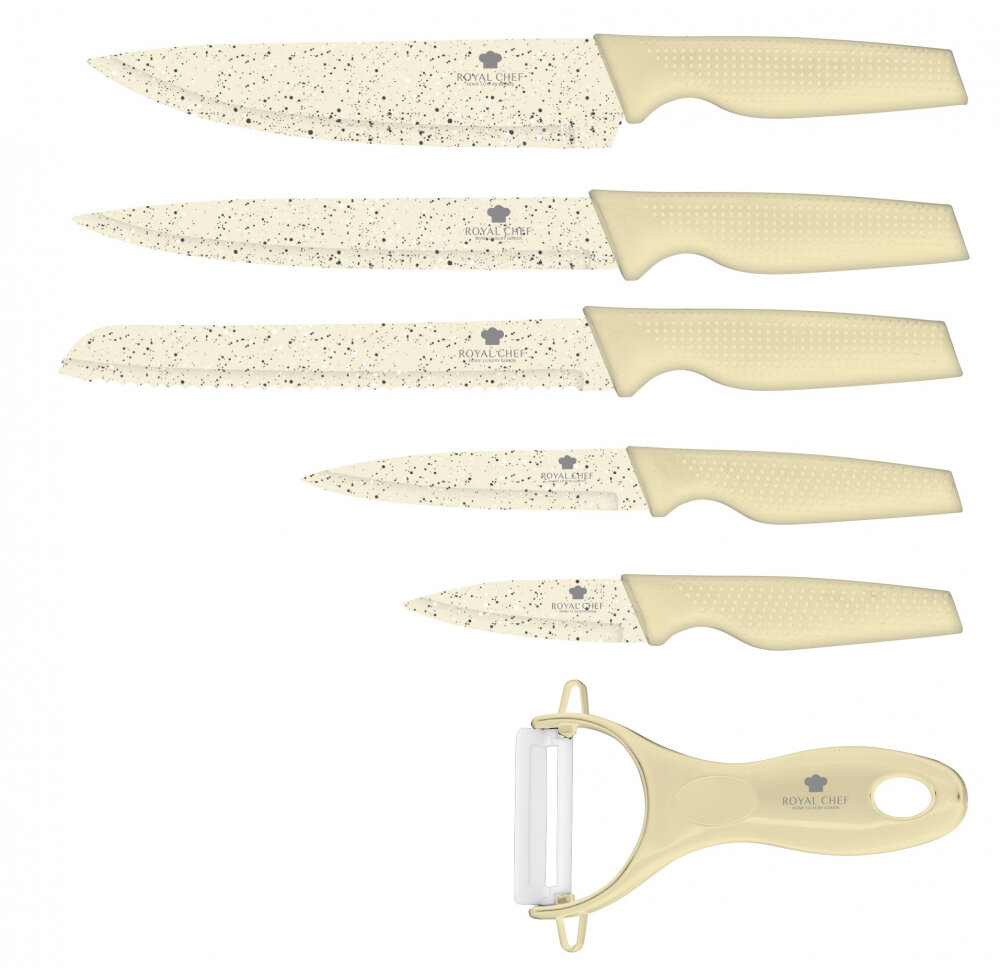 Набор ножей 6 предметов c антибактериальным покрытием Royal Chef RC-18031