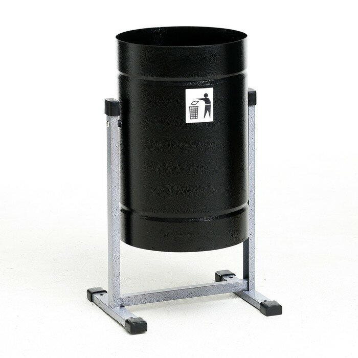 Урна уличная «Уралочка Бюджет» 21 л 35 х 55 х 265 см черная бак 06 мм 7723886