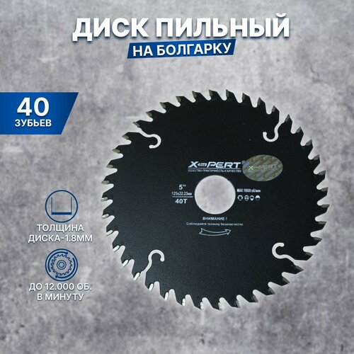 Диск пильный круг отрезной X-PERT 125 мм 40 зубьев 329₽