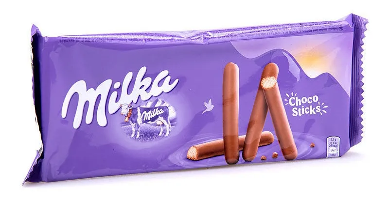 Печенье Milka Lila Stix с молочным шоколадом 112 г - фотография № 3