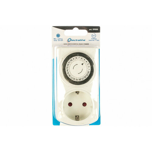 Суточный таймер шаг 30 минут 16А Electraline 59500 905₽