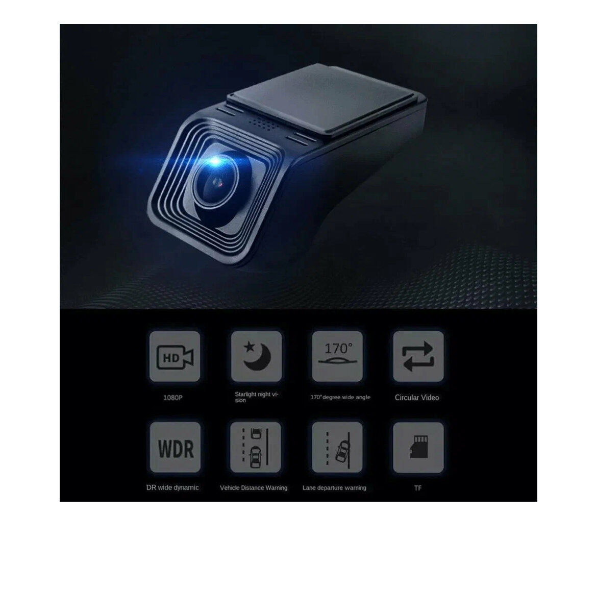 Автомобильный видеорегистратор с широкоугольной камерой 1080p Android wifi с умной системой ADAS с функцией ночной съемки и датчиком удара V4+
