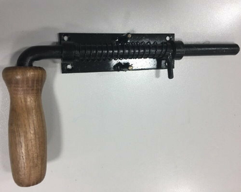 фото Засов Калуга для гаража, ворот, калитки с пружиной ЗГ-200 с пружиной d-13мм