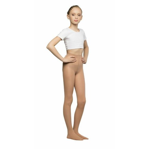 Трико танцевальное Anna, размер 158, бежевый колготки berchelli для девочек фантазийные без шортиков размер 134 140 белый