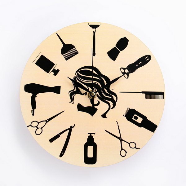 Часы настенные "Для парикмахерской", дискретный ход, d-23 см