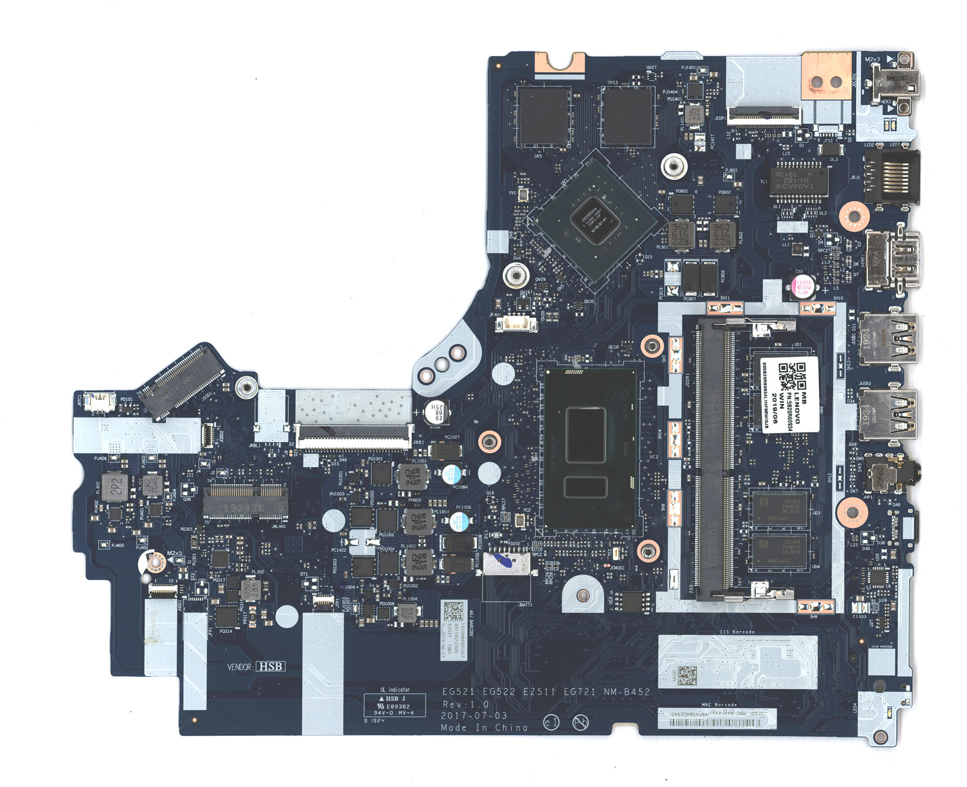 Материнская плата для Lenovo 330-15IKB 330-17IKB i3-7020U X150 2G 4G WIN