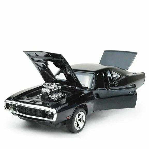 Машинка металлическая Dodge Charger из фильма Форсаж, масштаб 1:24-21 см. свет и звук, открываются двери, капот и багажник