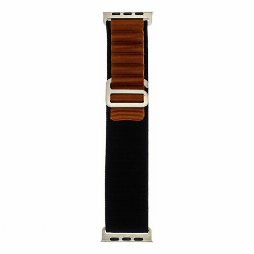ремешок для apple watch 38 40 41 мм milanese loop металл черный с красным Ремешок для Apple Watch W27 38/40/41 мм (текстиль) черный с коричневым