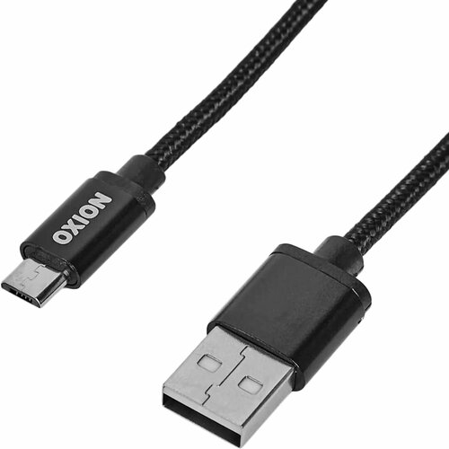 Кабель Oxion USB-micro USB 1.3 м 2 A цвет черный дата кабель musb oxion dcc258 цвет белый