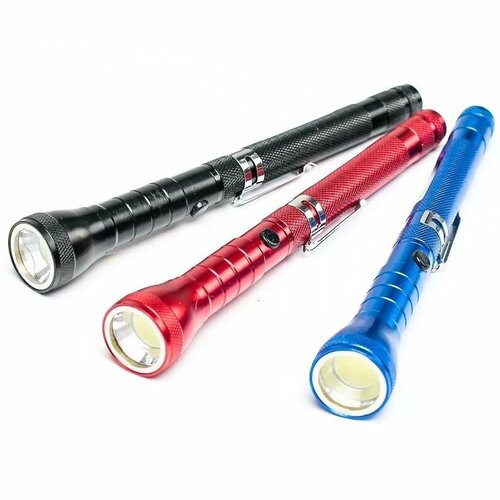 фото Фонарь ручной телескопический с магнитом led cob 1, питание от батарейки аа. oem