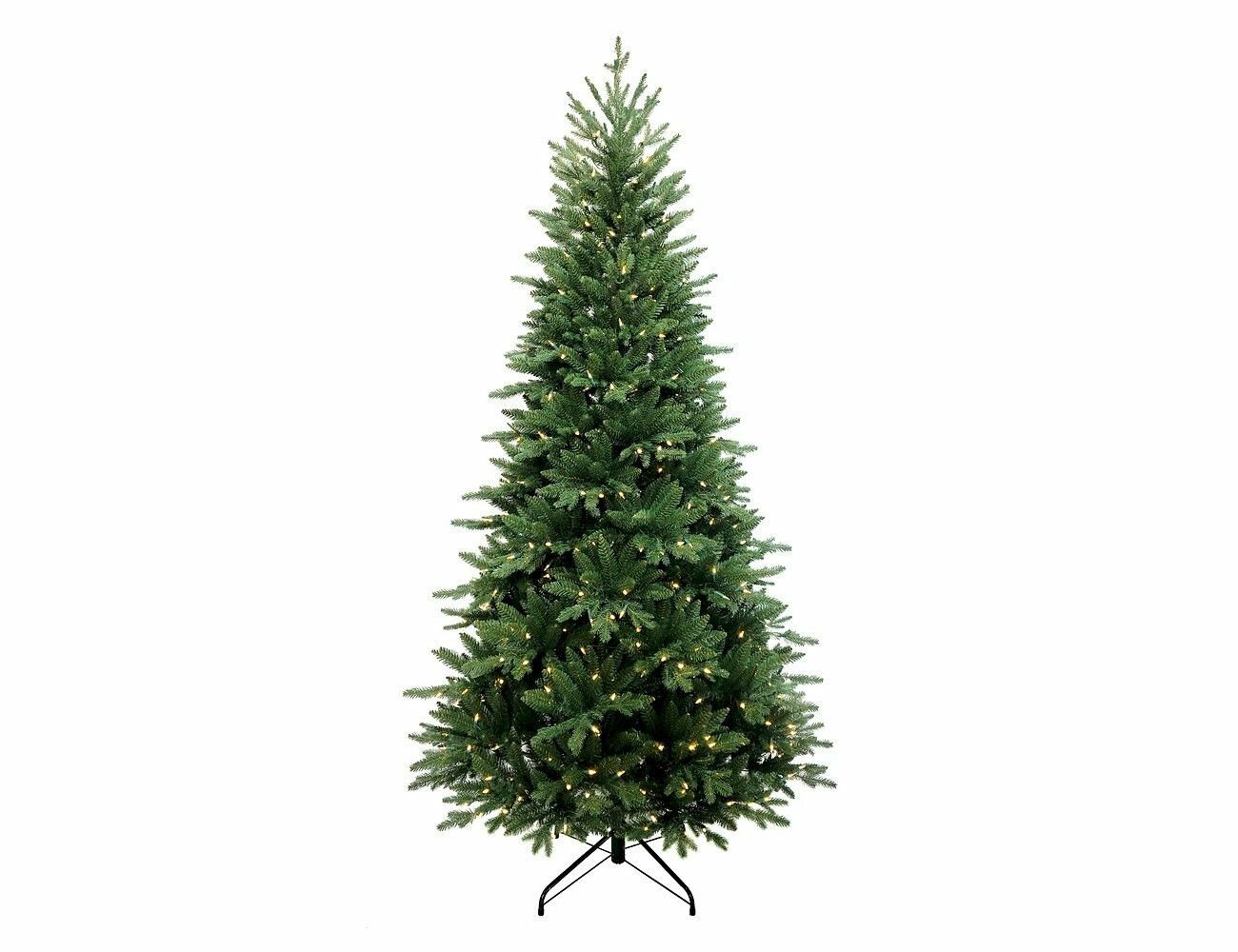 Искусственная ель с лампочками луизиана, зелёная, хвоя литая+ПВХ, 300 тёплых белых LED-огней, 183 см, A Perfect Christmas 31HLO60IL