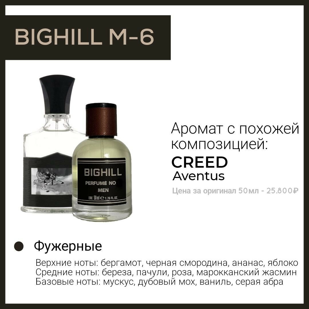 Премиальный селективный парфюм Bighill M-6 (Aventus Creed) 50мл.