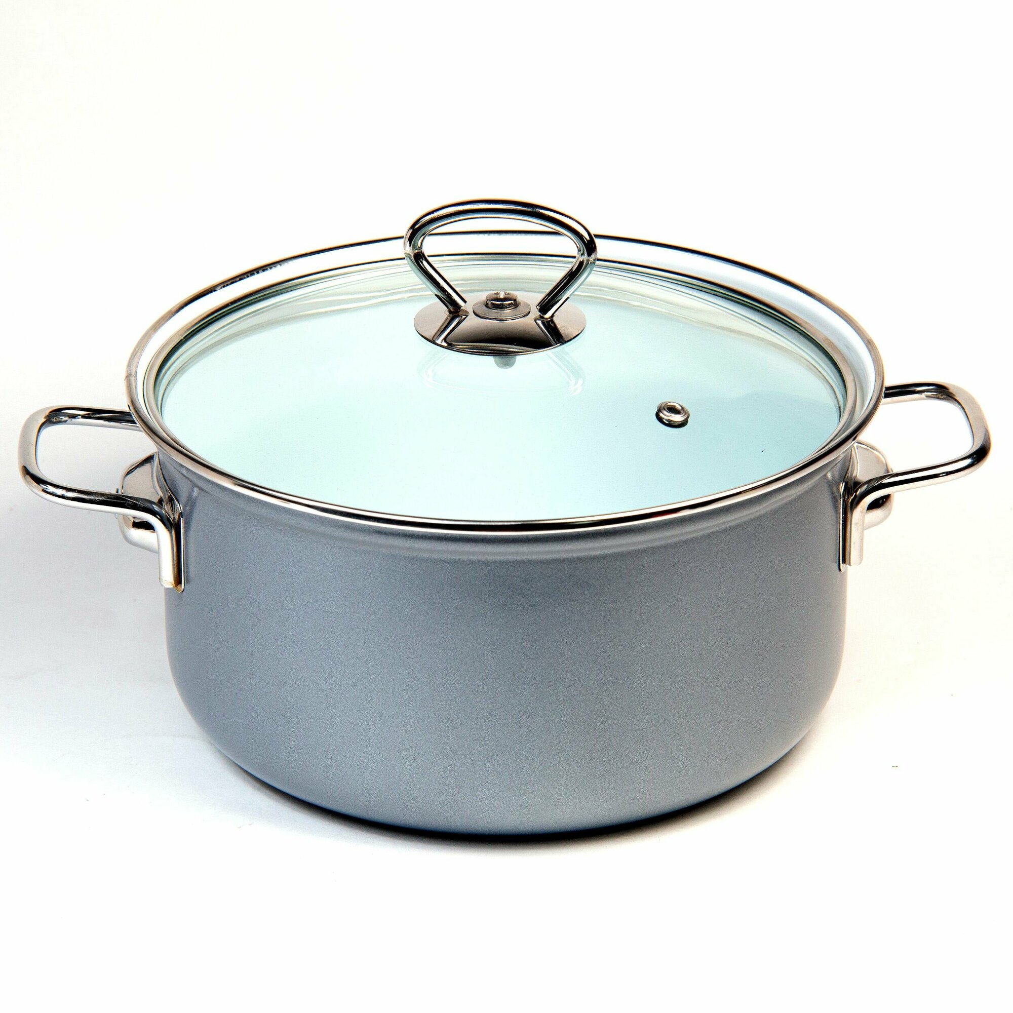 фото Кастрюля эмалированная 3 л Серебристый металлик