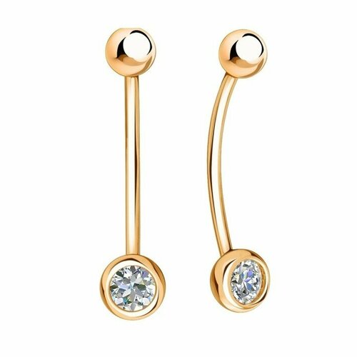 Пирсинг SANIS, красное золото, 585 проба, фианит, средний вес 1.05 гр.