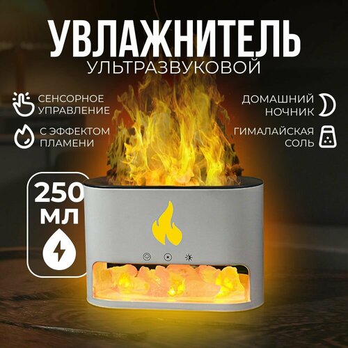Аромадиффузор увлажнитель воздуха ультразвуковой с эффектом пламени диффузор ароматический ночник белый 150000₽