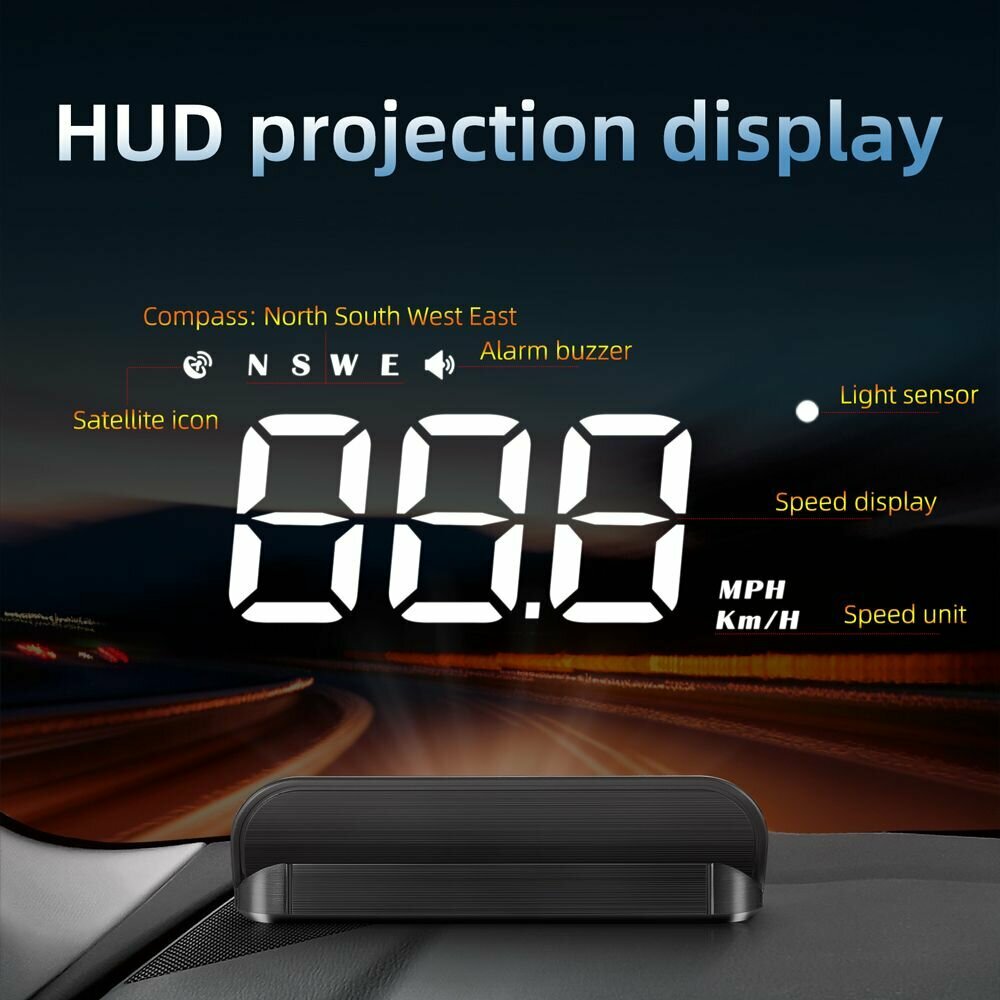 Проекционный дисплей для авто M1 HUD проектор на лобовое стекло GPS